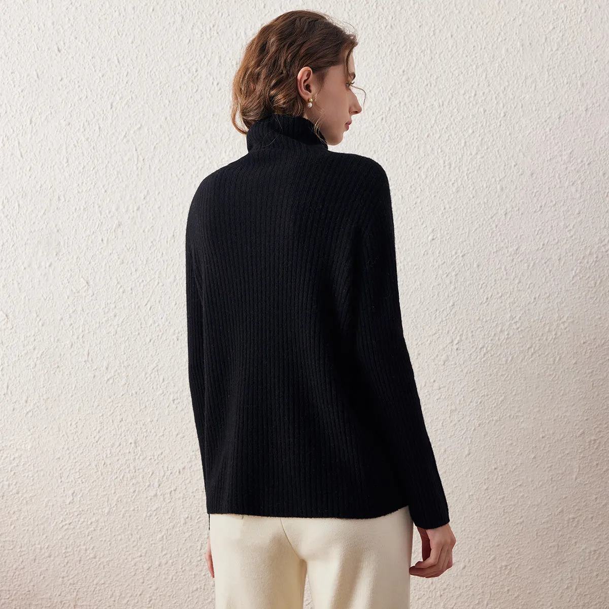 100% Wool All-in-One Knit Turtleneck Sweater