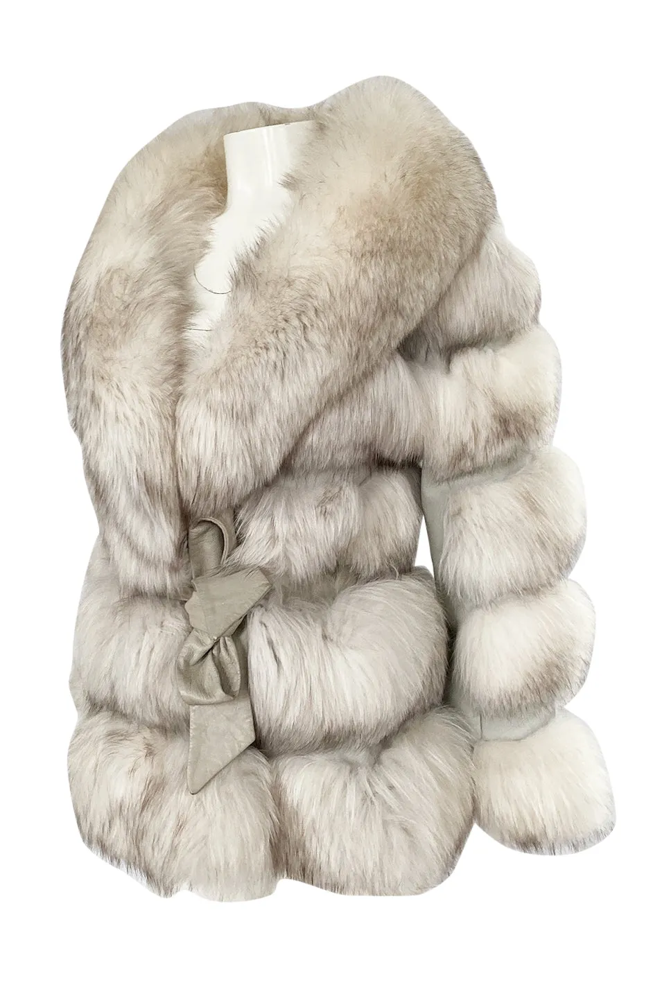 1960s Schiaparelli Convertible Two Length Fox Fur & Leather Coat