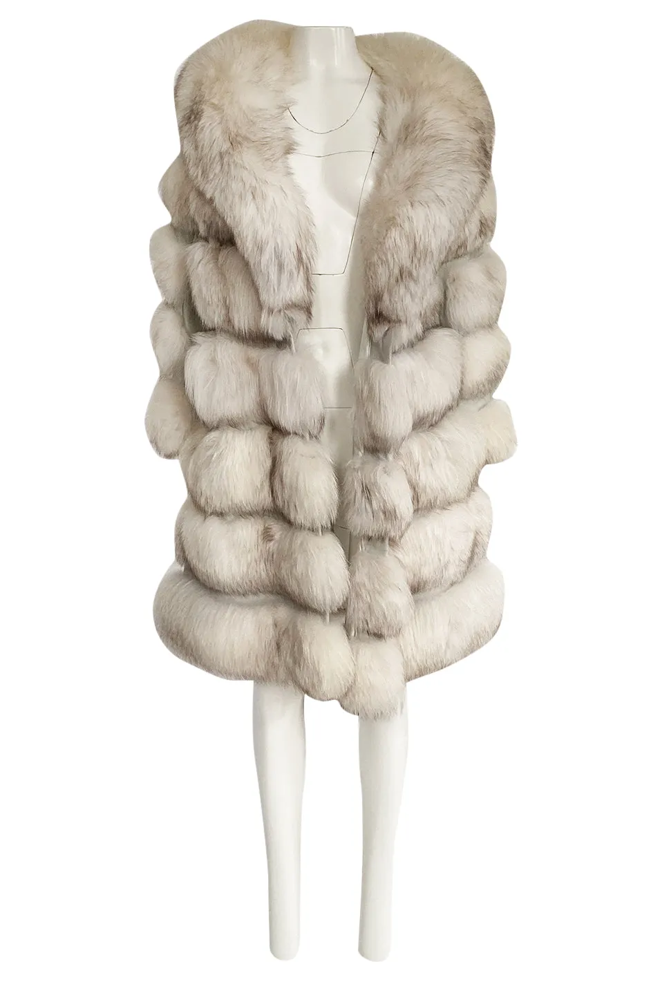 1960s Schiaparelli Convertible Two Length Fox Fur & Leather Coat