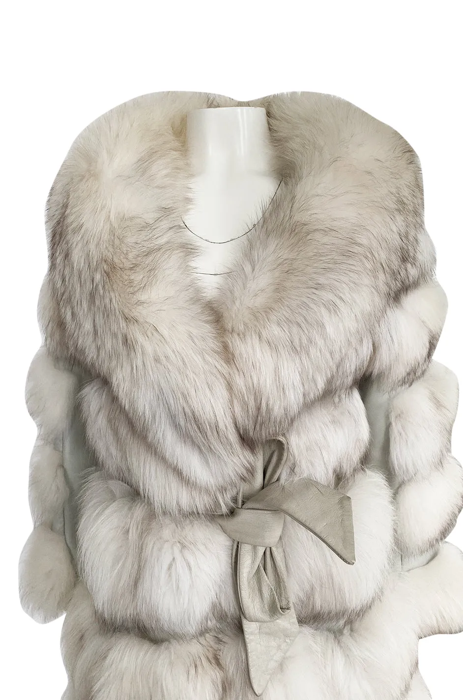 1960s Schiaparelli Convertible Two Length Fox Fur & Leather Coat