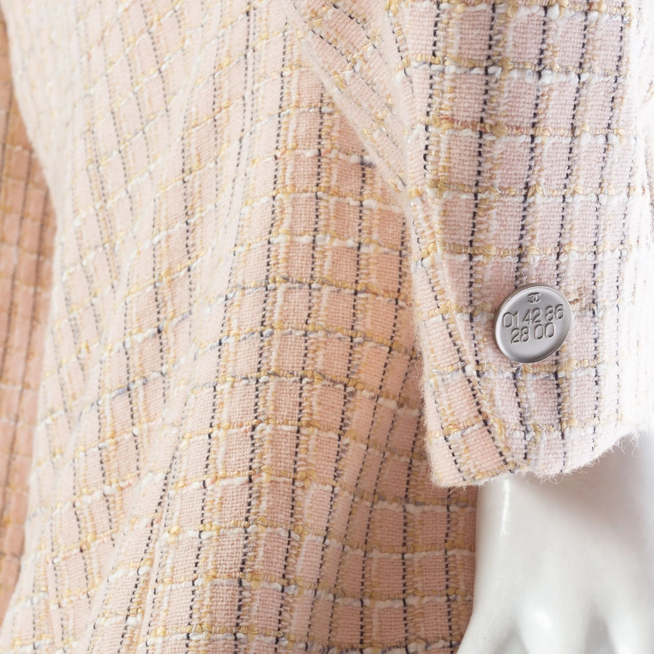 1998 Pink Wool-Blend Tweed Blazer