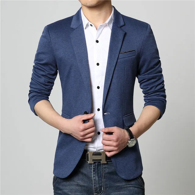 2017 New Fashion Casual Men Blazer Cotton Slim Korea Style Suit Blazer Masculino Male Suits Jacket Blazers Men M-6XL