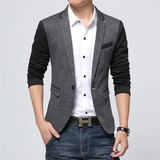 2017 New Fashion Casual Men Blazer Cotton Slim Korea Style Suit Blazer Masculino Male Suits Jacket Blazers Men M-6XL