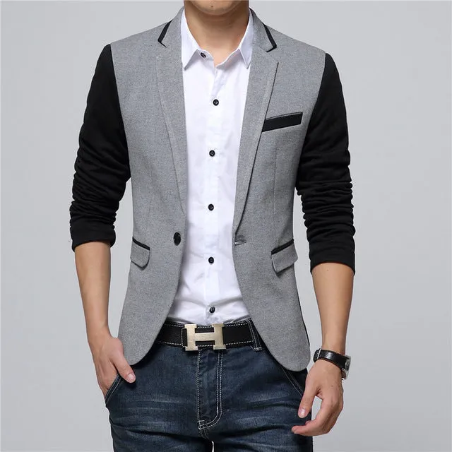 2017 New Fashion Casual Men Blazer Cotton Slim Korea Style Suit Blazer Masculino Male Suits Jacket Blazers Men M-6XL