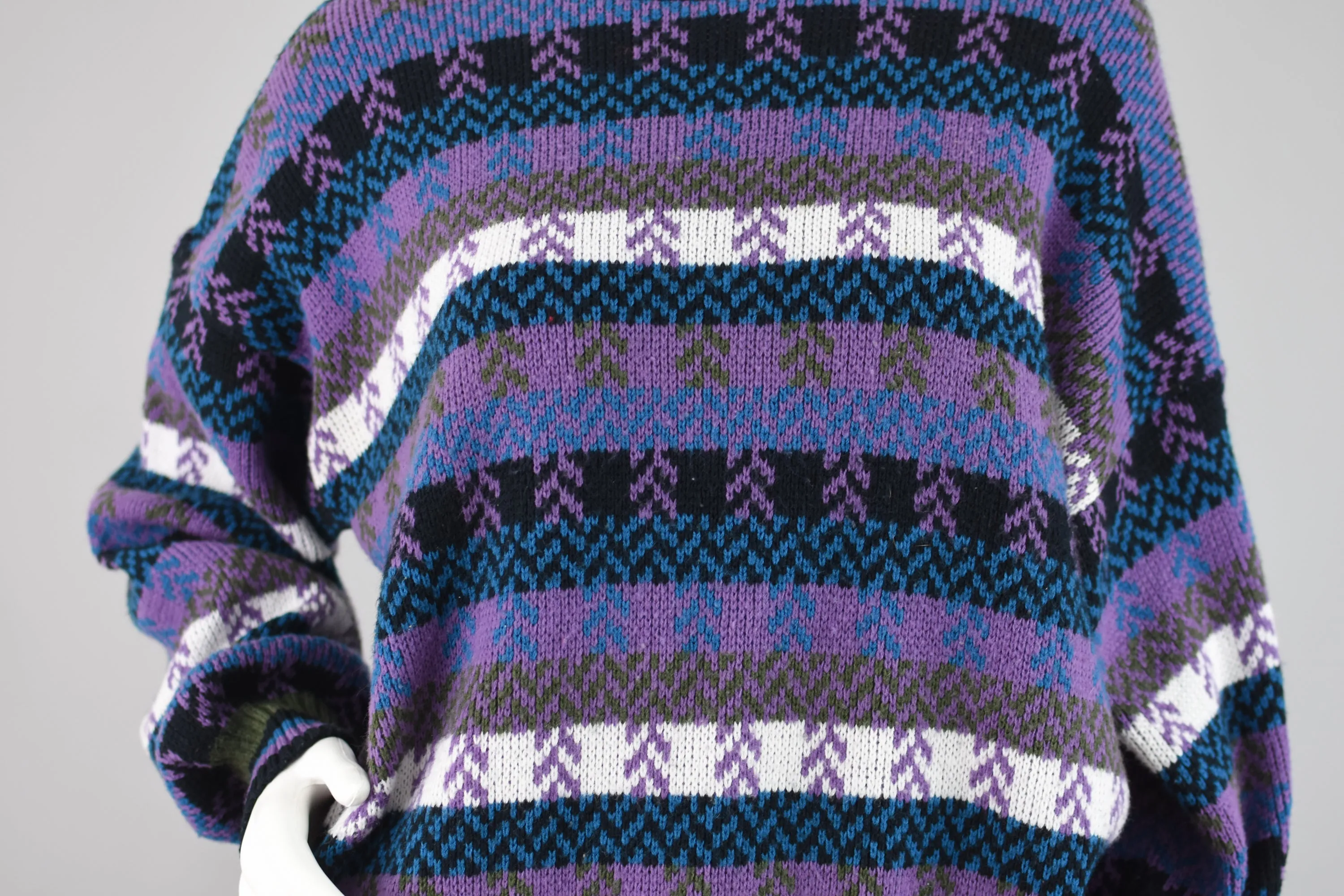 90s Slouchy Oversized Geometric Sweater Women's Extra Large