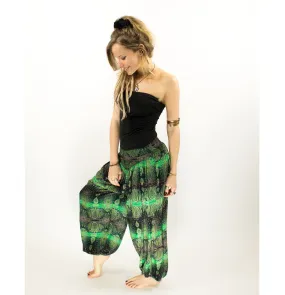 ALADDIN HAREM HIGH CROTCH PANTS GREEN