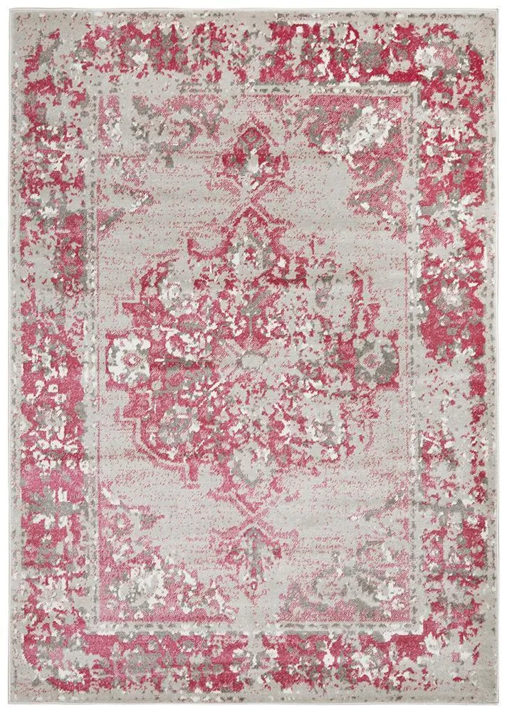 Alexa Transitional Rug Grey Fuchsia