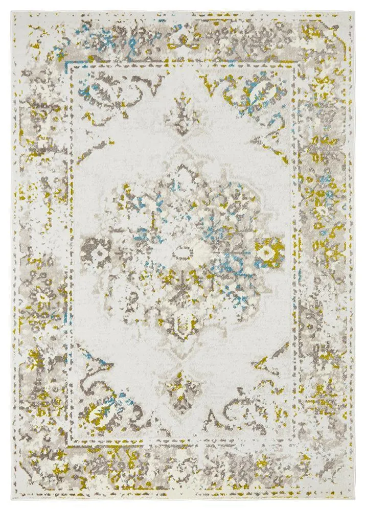 Alexa Transitional Rug White Green Blue