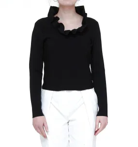 Alexander McQueen Ruffled Crewneck Knit Jumper