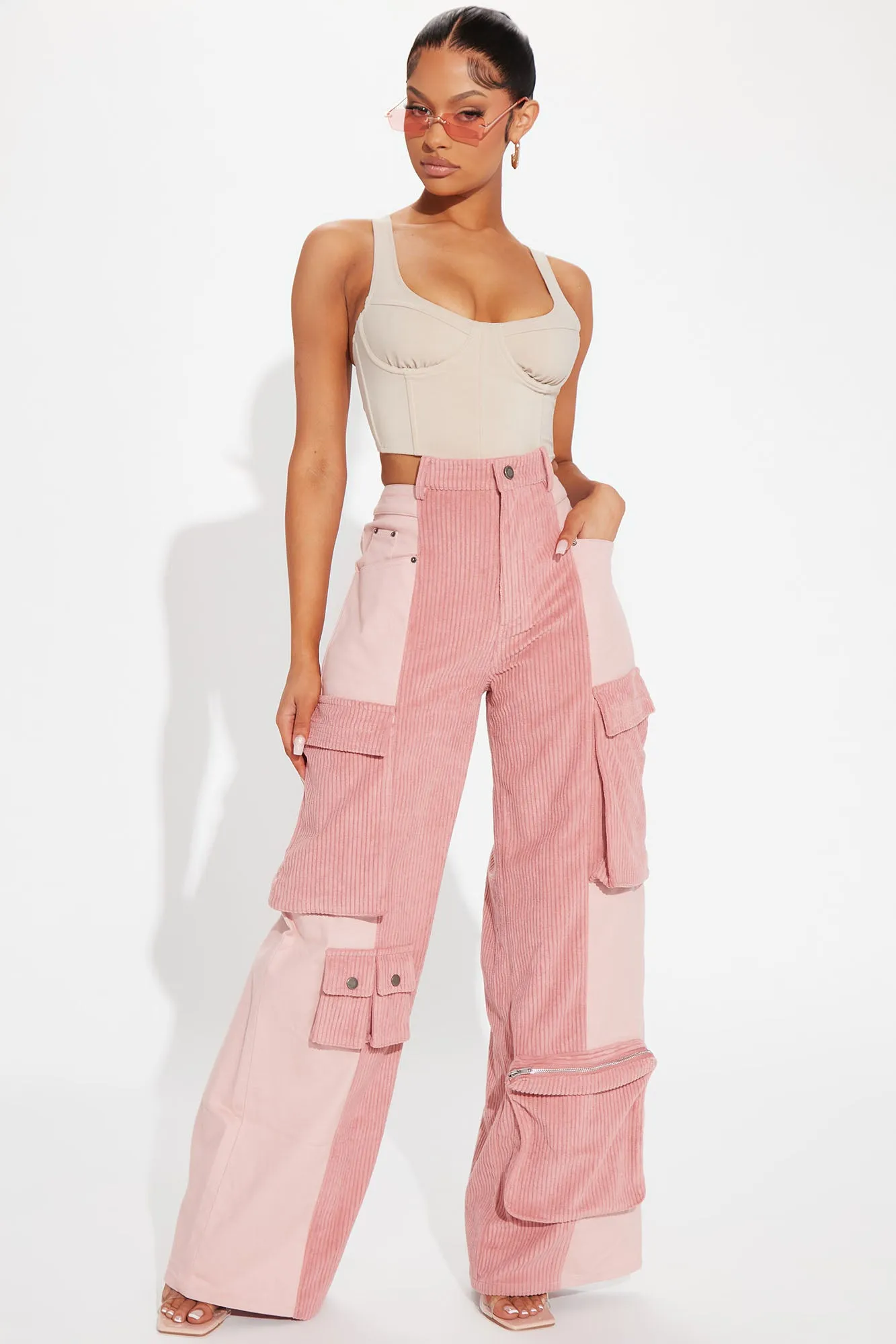 All Or Nothing Wide Leg Cargo Pant 32 - Mauve