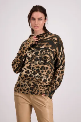 Animal Print Jumper 807195MNR in Biscuit by Monari