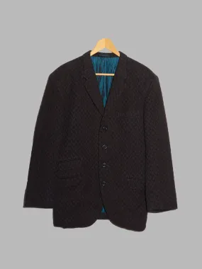 Arrston Volaju Kohshin Satoh 1980s brown 3D textured wool four button blazer