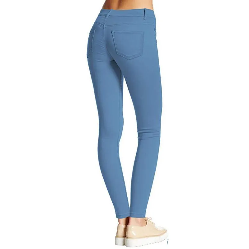 Autumn and winter women's skinny denim trousers