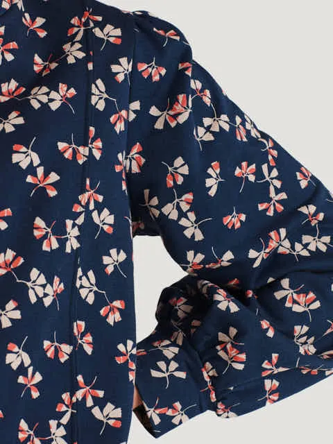 Aveline Organic Cotton Floral Sweatshirt - Navy