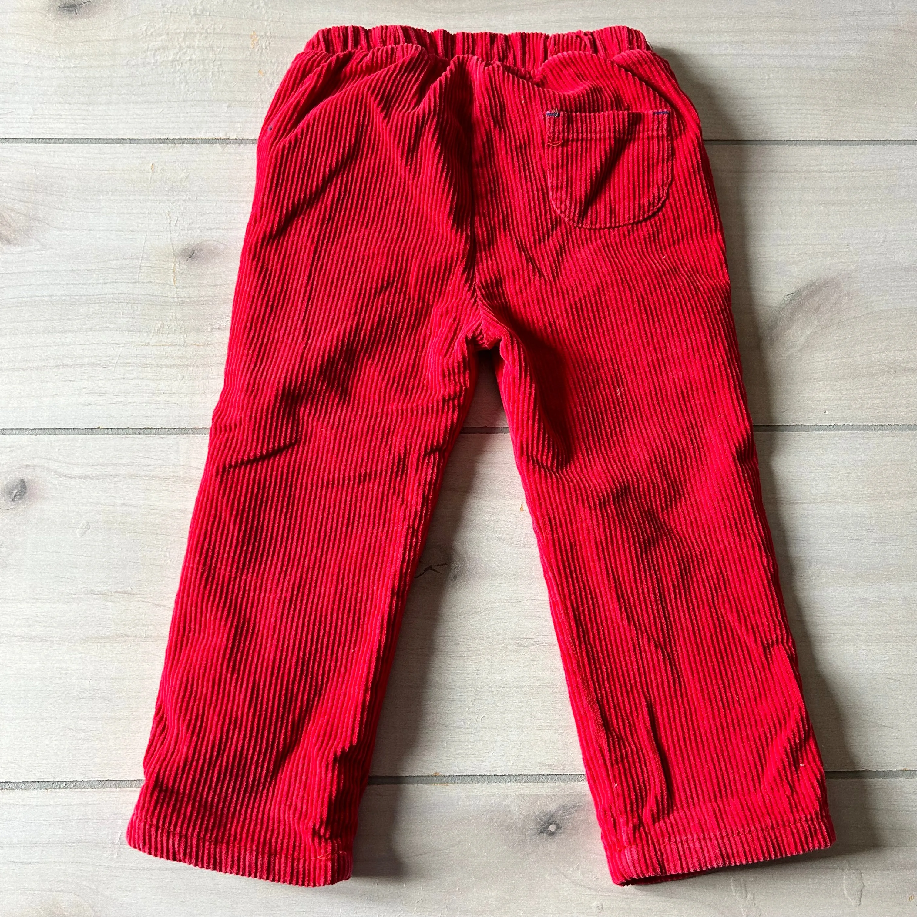 Baby Boden Red Corduroy Drawstring Elastic Waist Pants