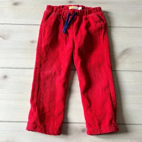 Baby Boden Red Corduroy Drawstring Elastic Waist Pants