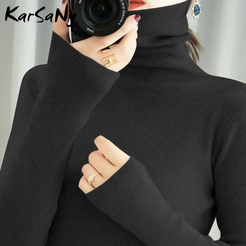 Back To School Women's Sweater Winter Clothes Women 2022 Black Turtleneck Sweaters Winter Warm Women's Turtlenecks Pullover Sweater Autumn Pull