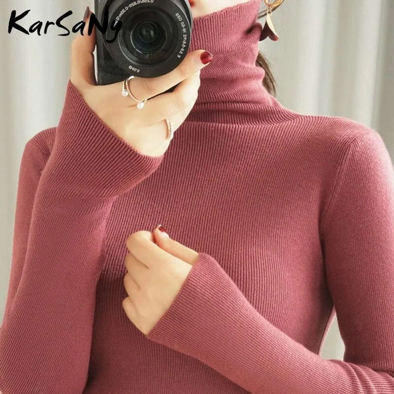 Back To School Women's Sweater Winter Clothes Women 2022 Black Turtleneck Sweaters Winter Warm Women's Turtlenecks Pullover Sweater Autumn Pull