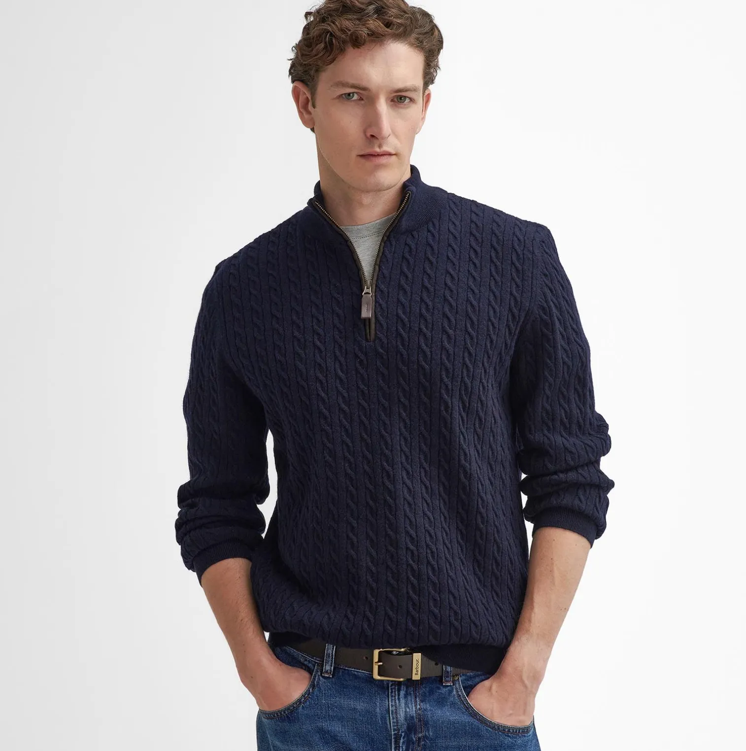 BARBOUR Ramsden Half Zip Sweater Navy