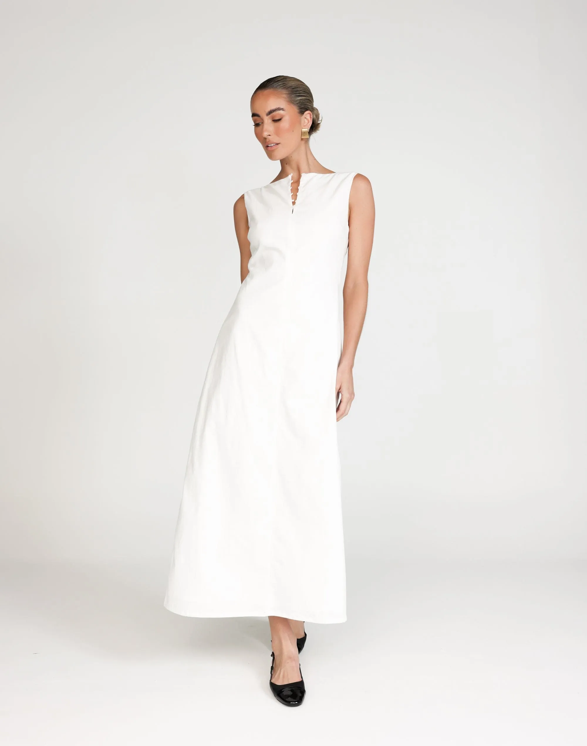 Basira Maxi Dress (White)