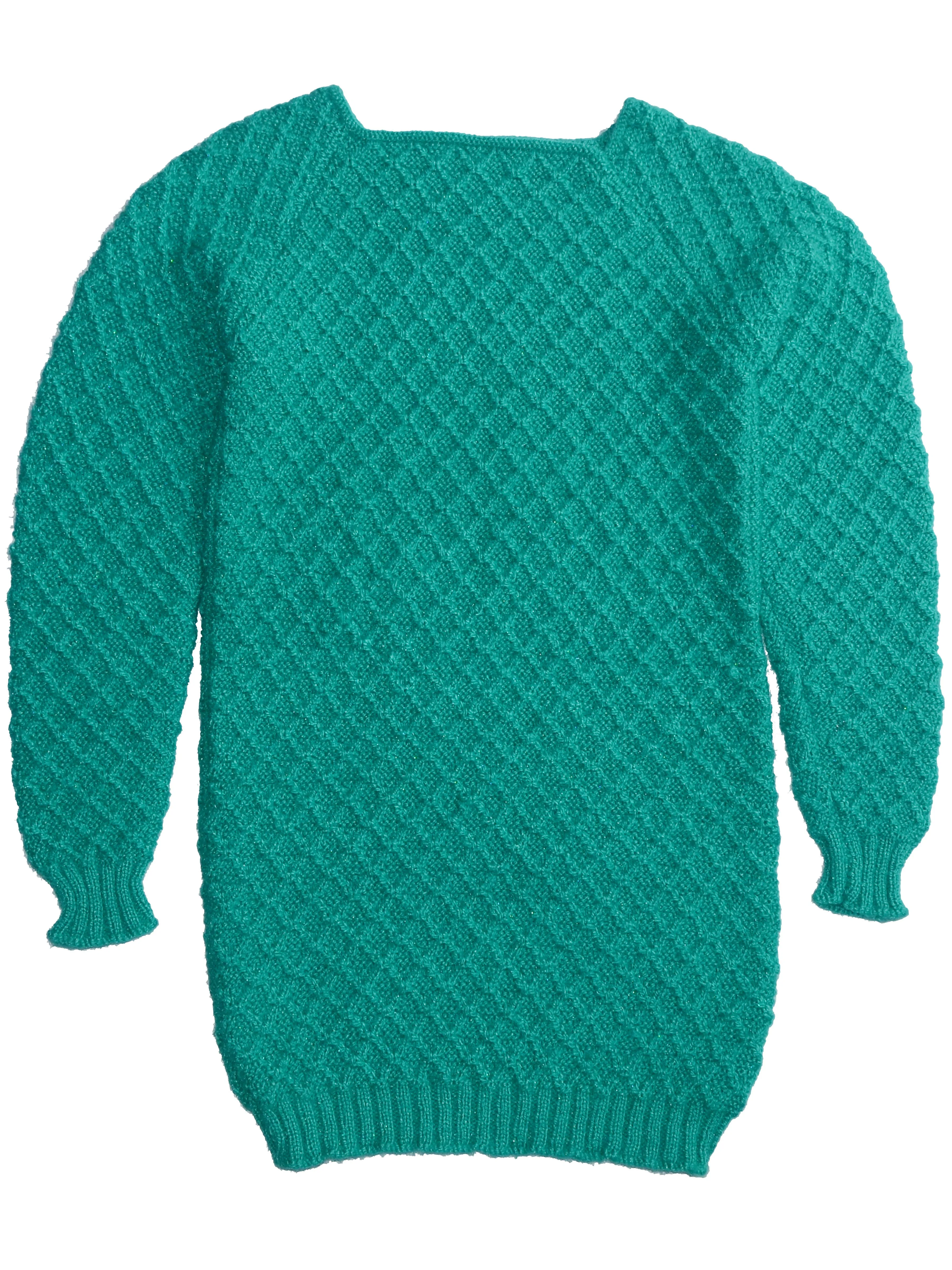 Beautiful Handmade Knitted Pullover Like Top For Women in Sea Green Color