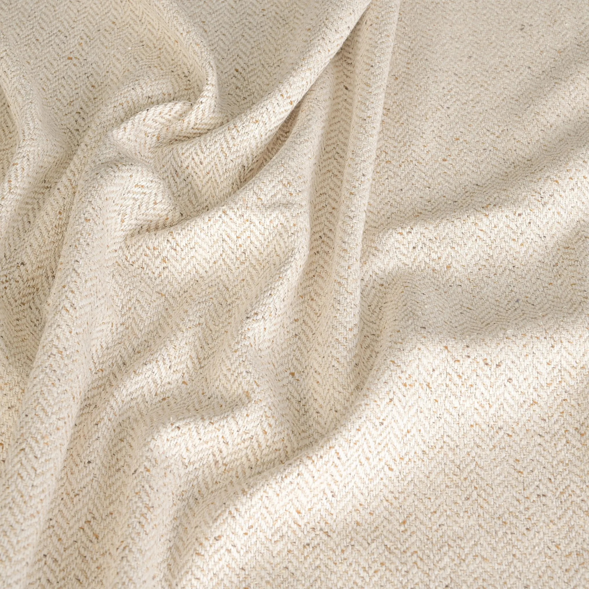 Beige Herringbone Bouclé Fabric 5134