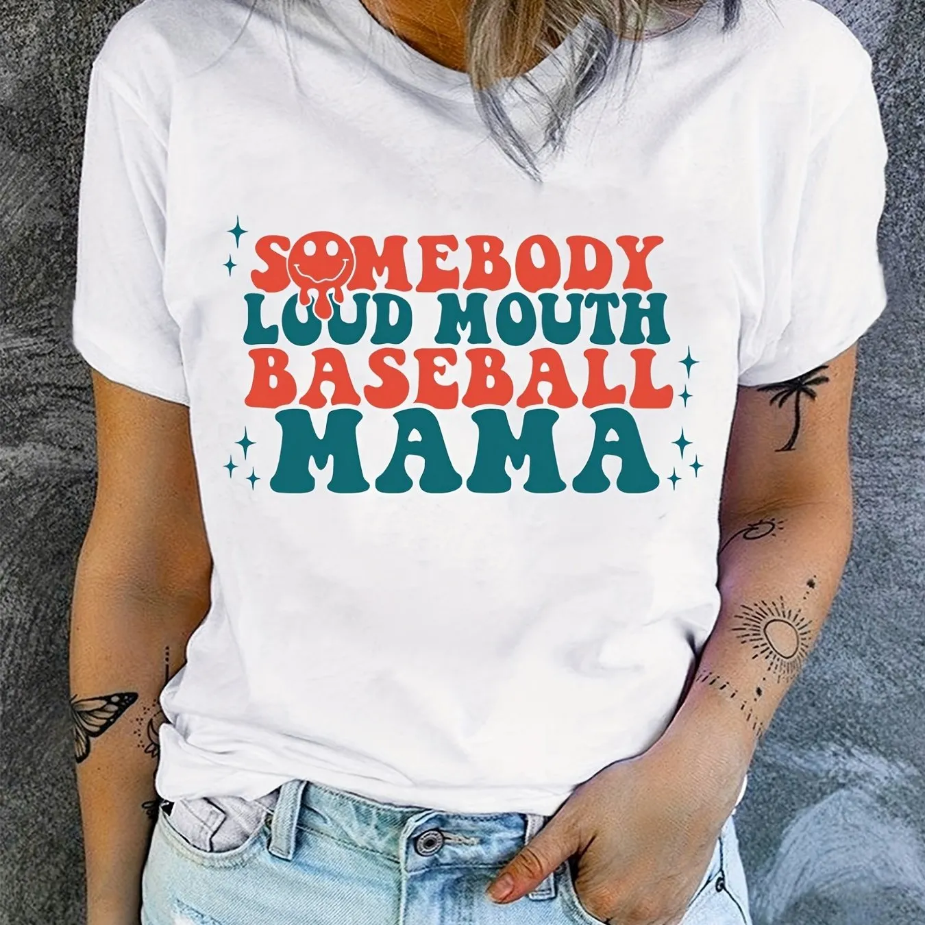 'Being a Grandma' Letter Print T-Shirt, Mother's Day Short Sleeve Crew Neck Casual Top For Spring & Summer, Women's Clothing