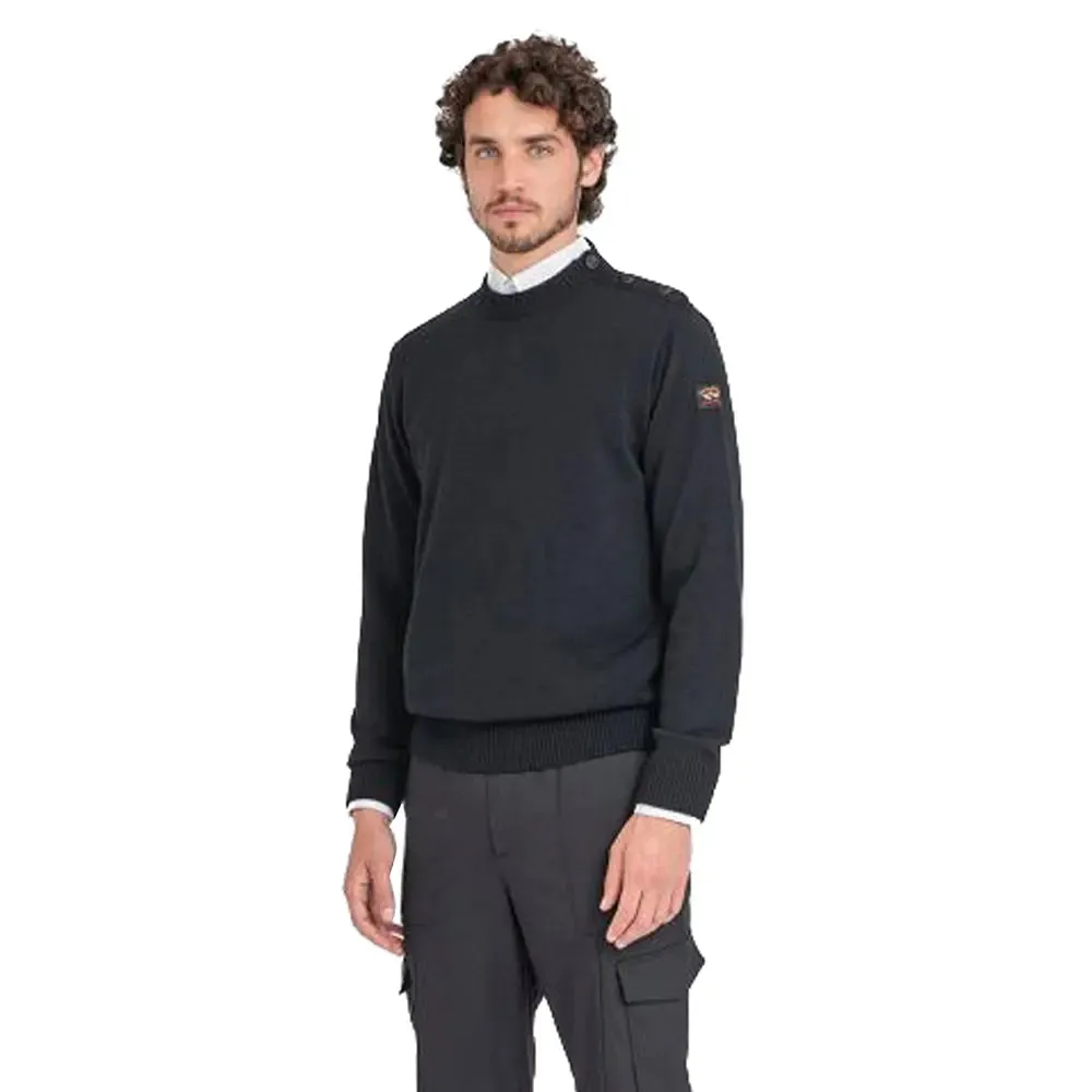 Black Bretagne Wool Crewneck