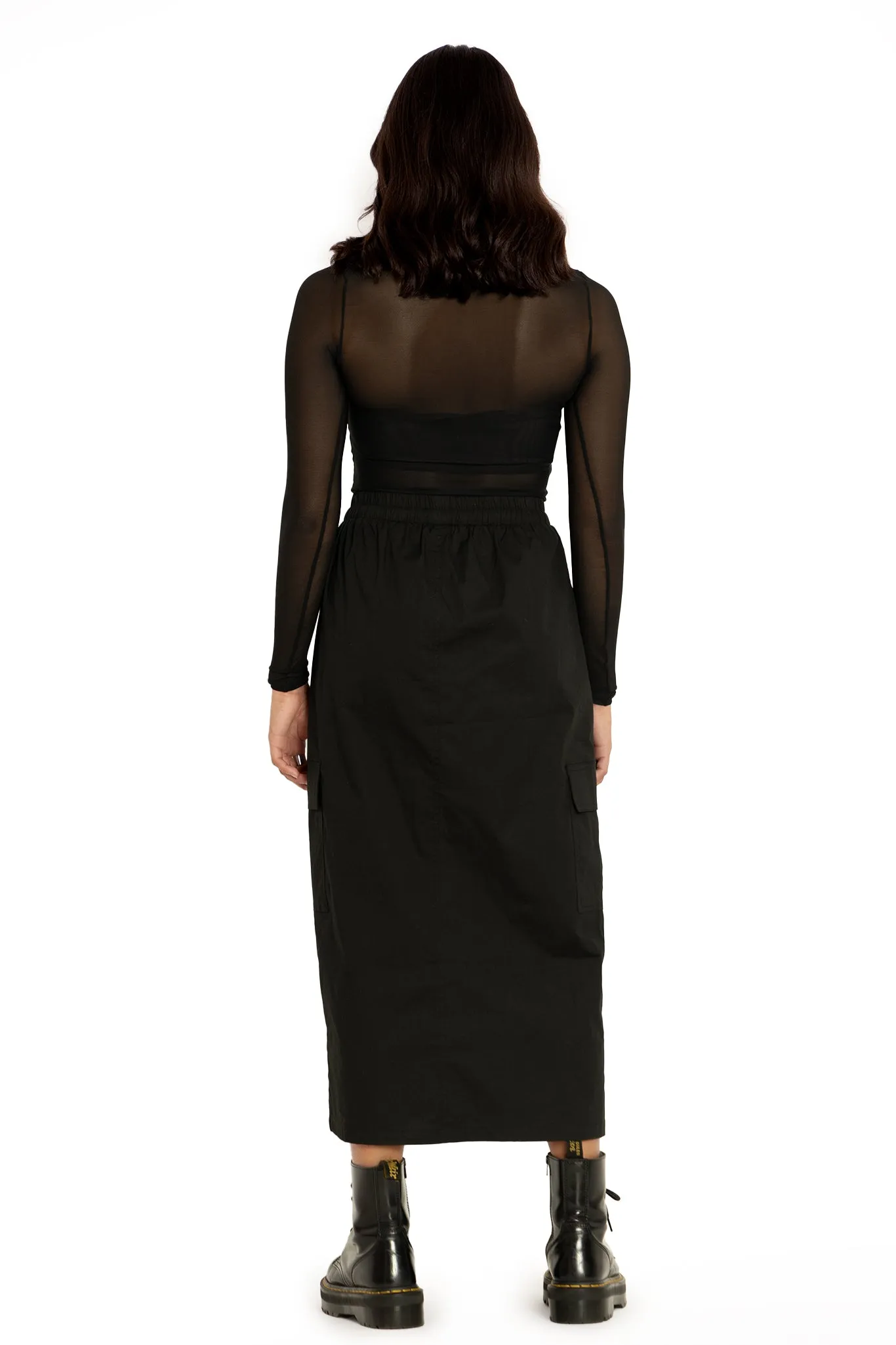 Black Cargo Skirt