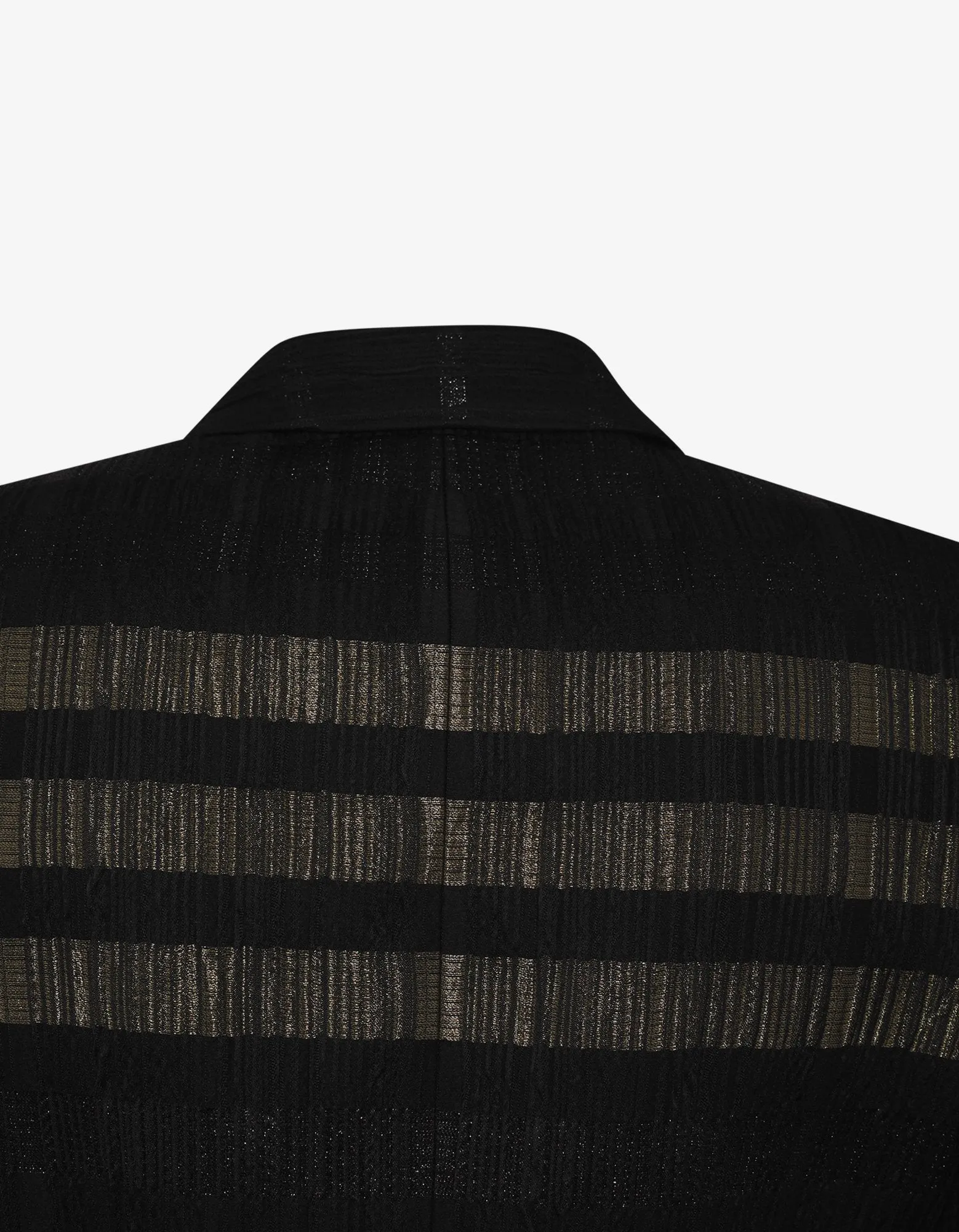 Black Glitter Stripe Wool-Blend Blazer