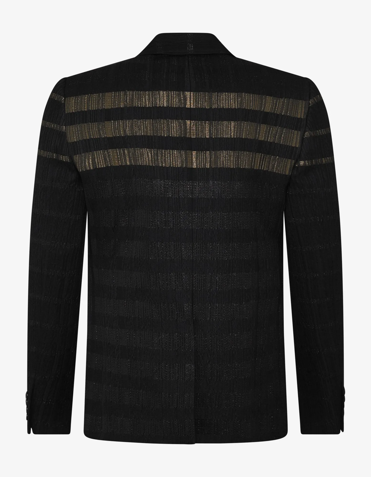 Black Glitter Stripe Wool-Blend Blazer