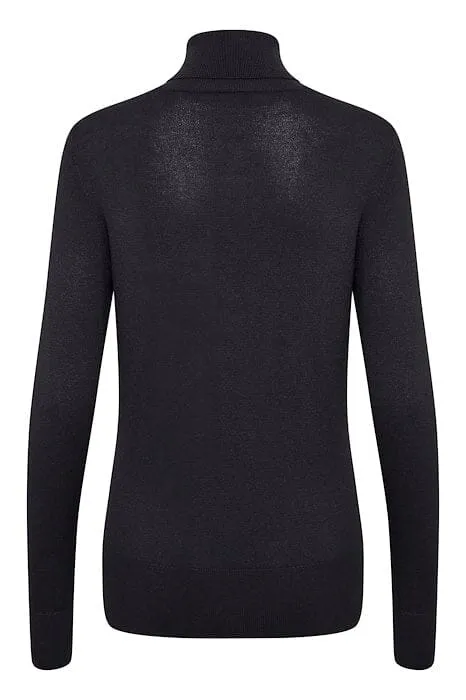 BLACK LONG SLEEVE TURTLE NECK SWEATER