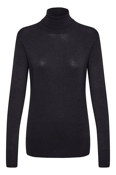 BLACK LONG SLEEVE TURTLE NECK SWEATER