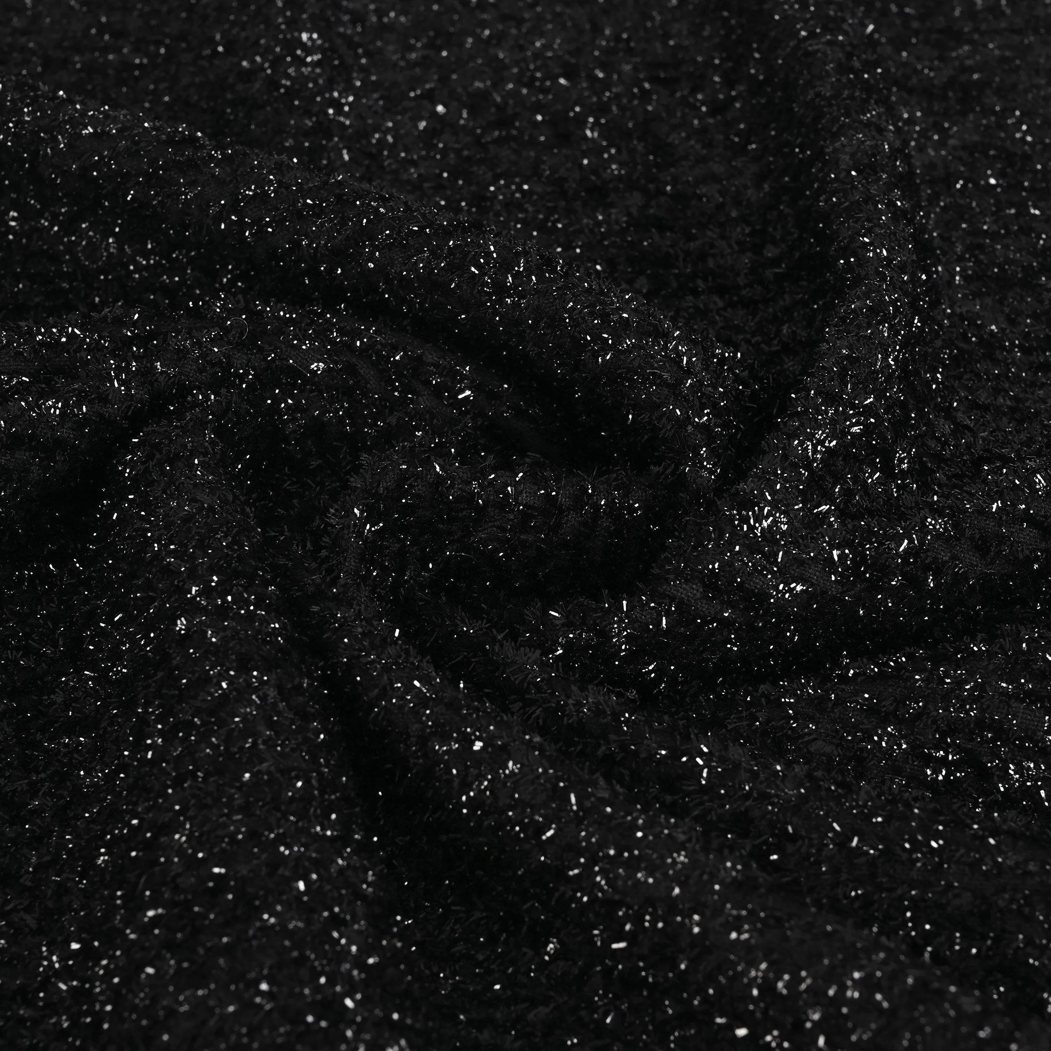 Black Metal Tweed Fabric 1520