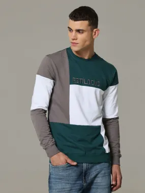 Block Patterned Teal Fusion Sweatshirt