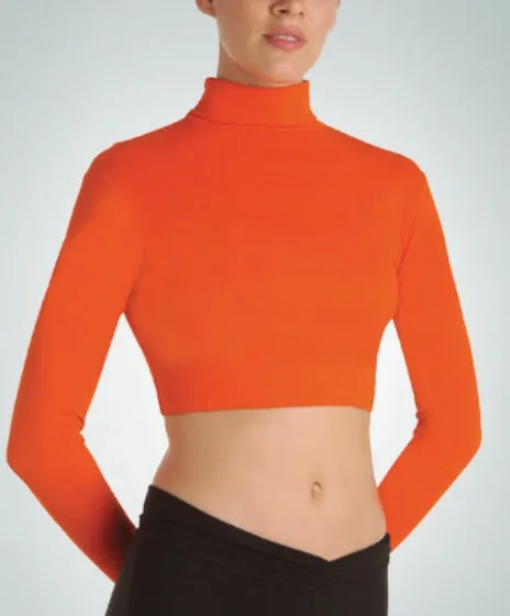 Body Wrappers Long Sleeve Turtleneck Crop Top