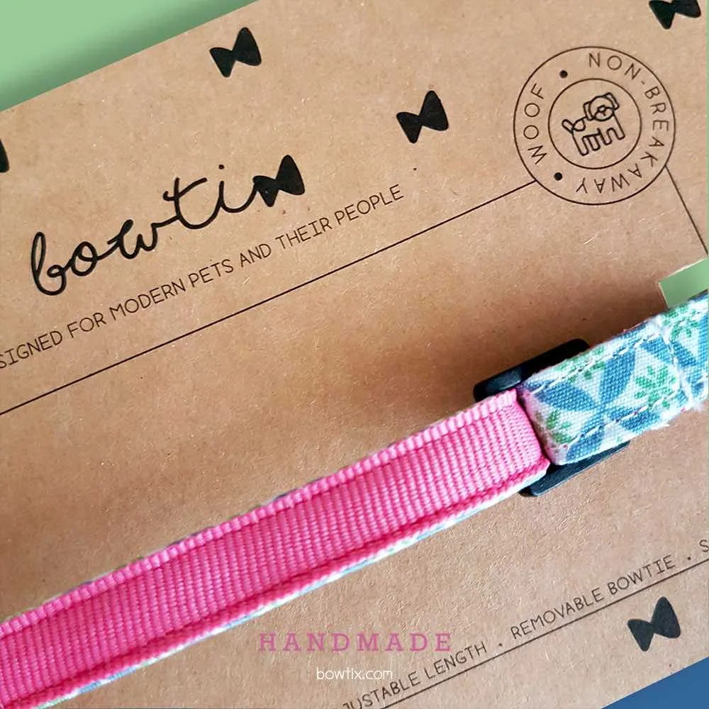 Bowtix Handmade Cat Collar With Removable Bowtie - Kiku Prints