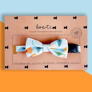 Bowtix Handmade Cat Collar With Removable Bowtie - Kotoritachi (Light Blue)