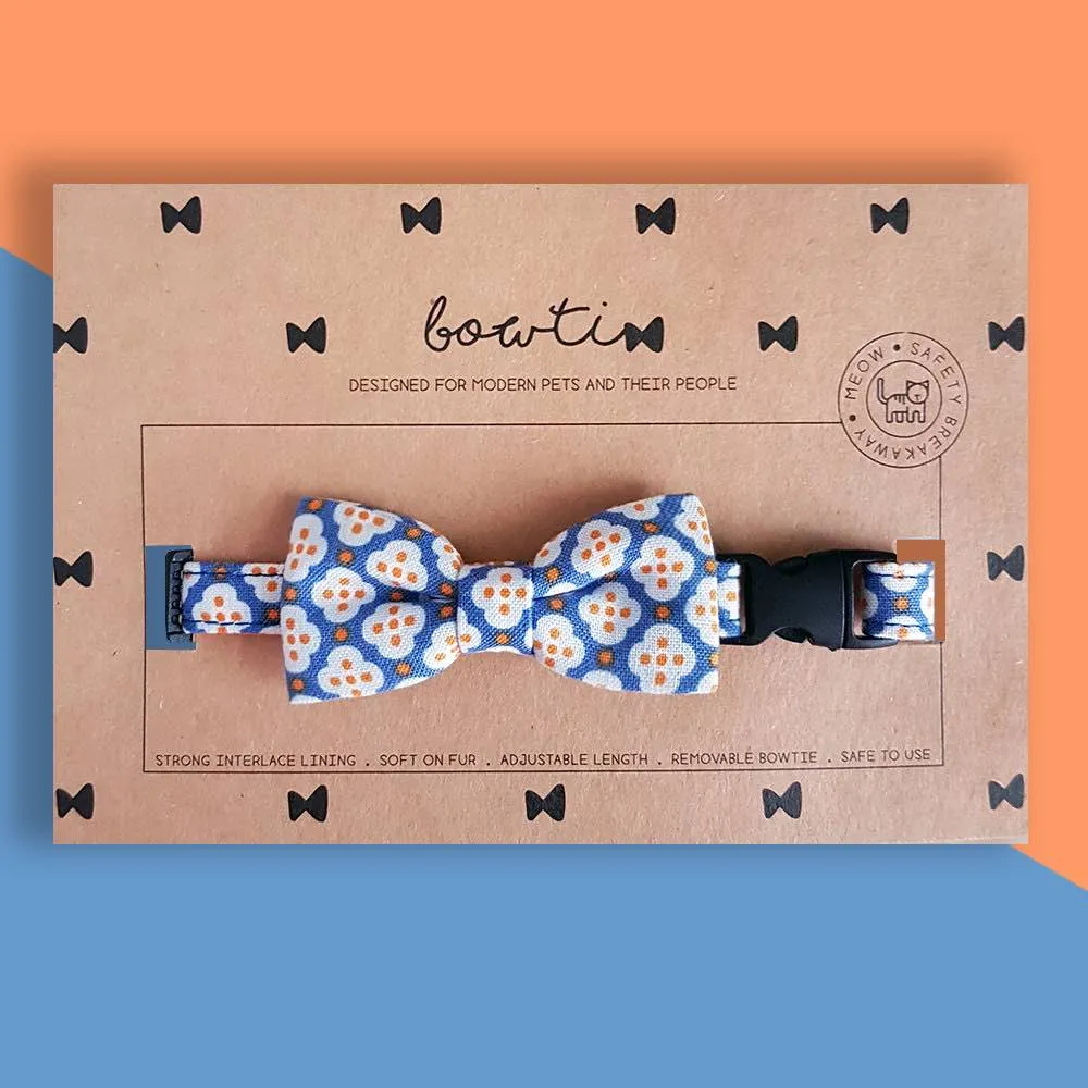 Bowtix Handmade Dog Collar With Removable Bowtie - Dainty Motif