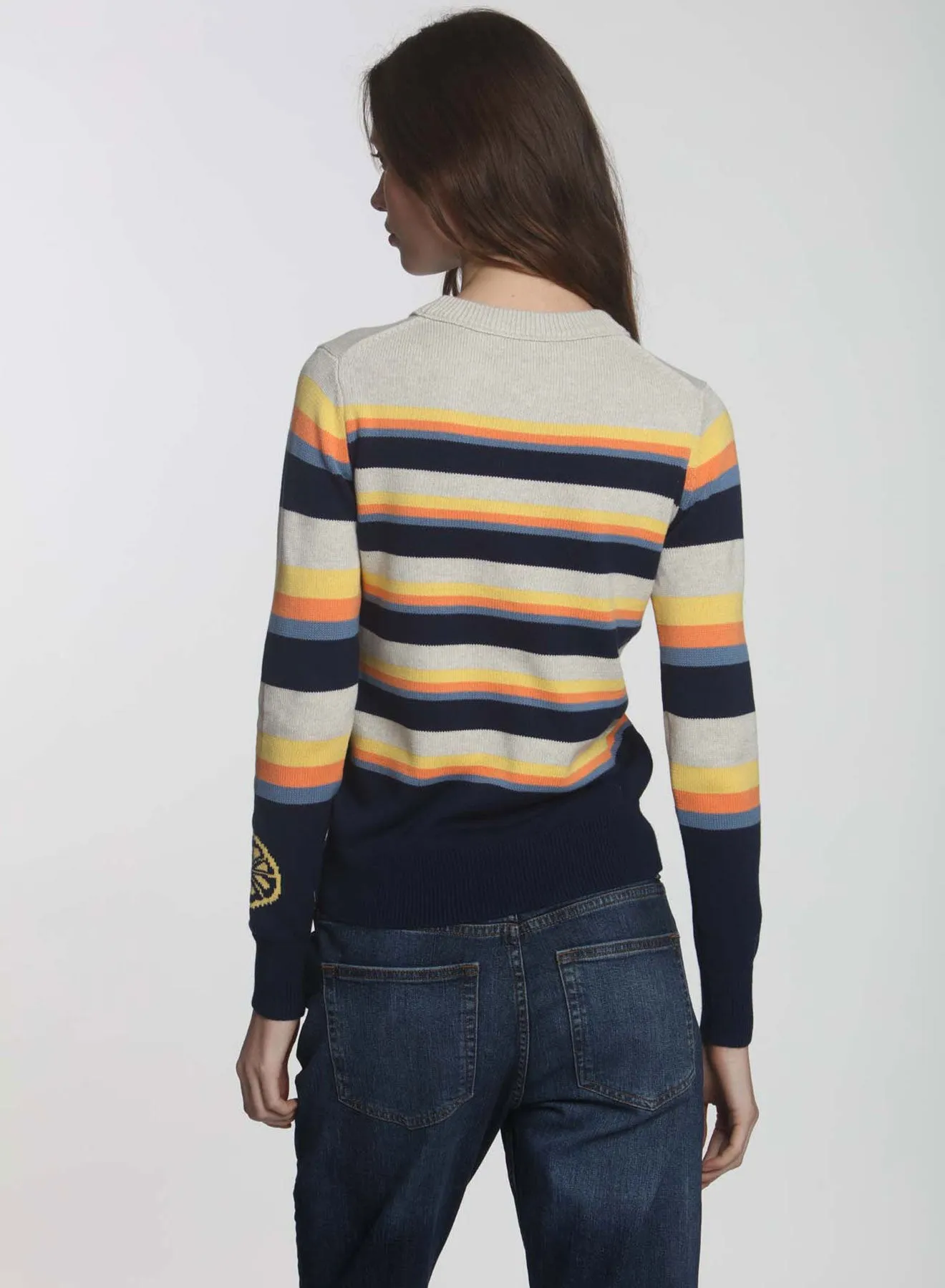 Brady Stripe Crew - Stone