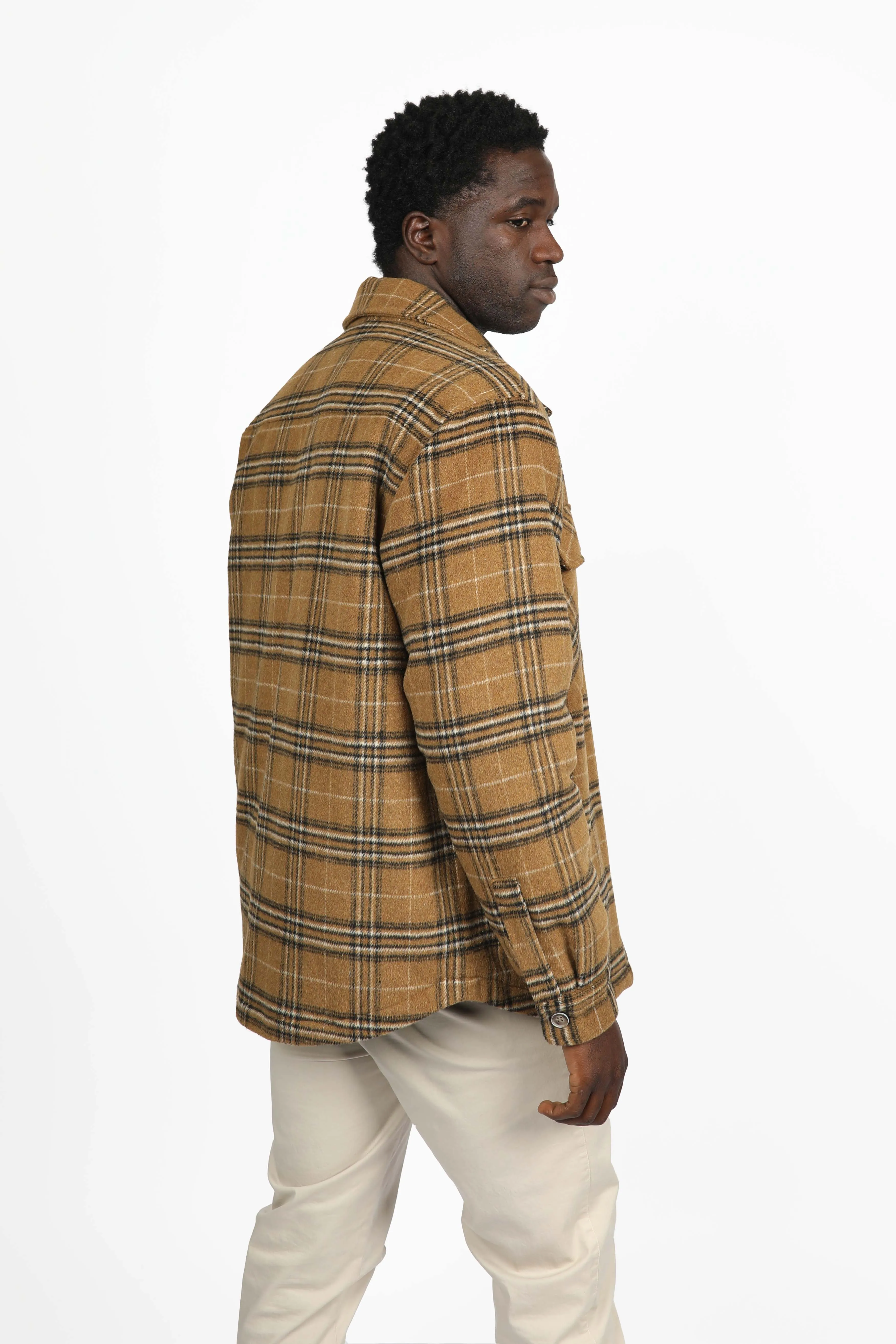 Brown Check Padded Coat