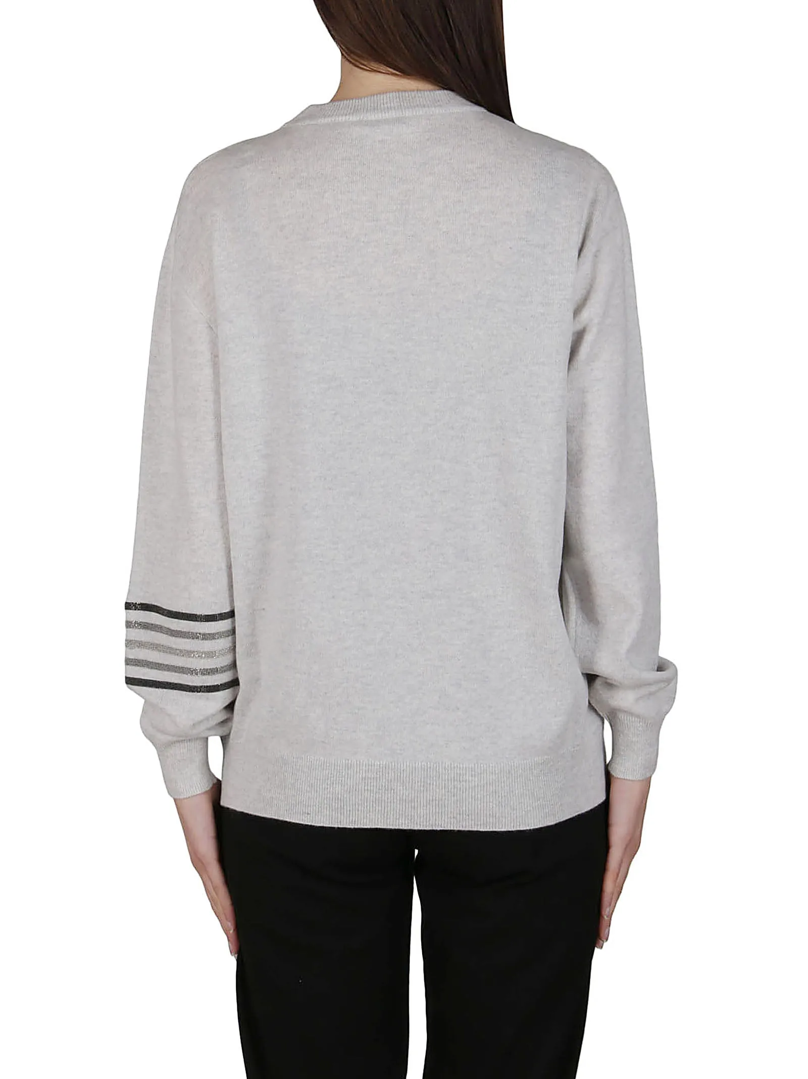 Brunello Cucinelli Stripe-Detailed Crewneck Jumper