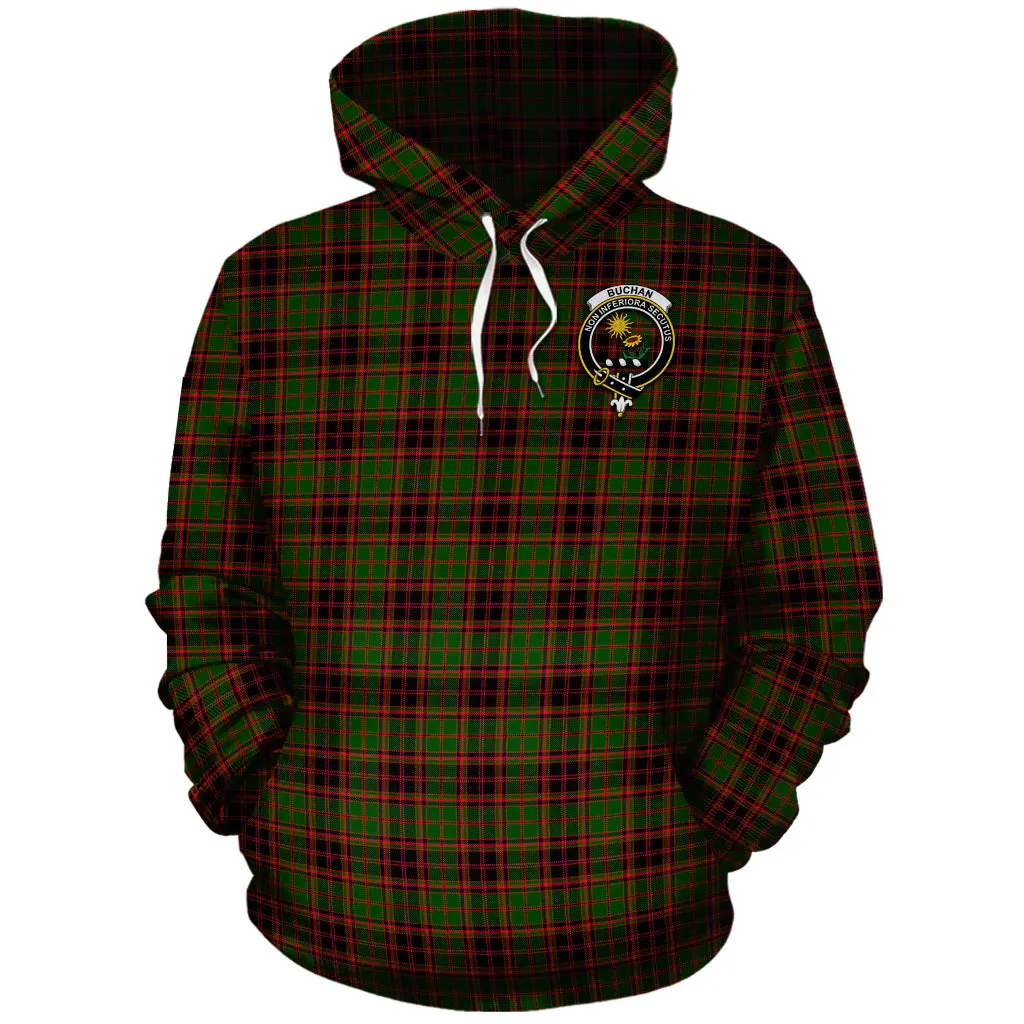 Buchan Tartan Hoodie with Family Crest