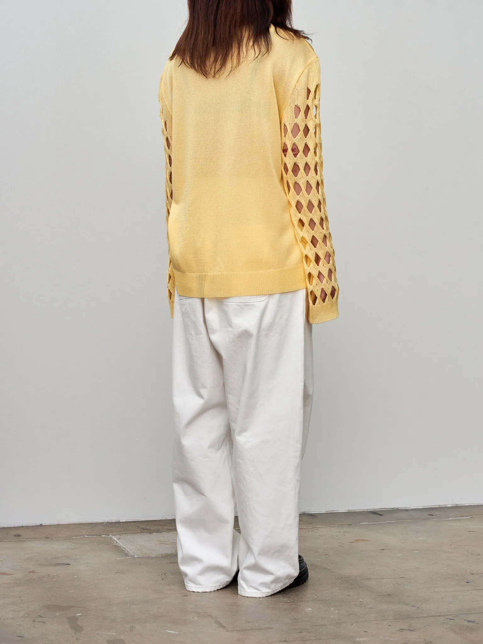 Cable Sleeve Pullover - Cream Yellow