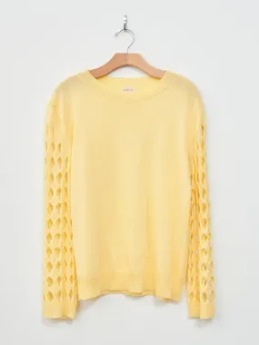 Cable Sleeve Pullover - Cream Yellow