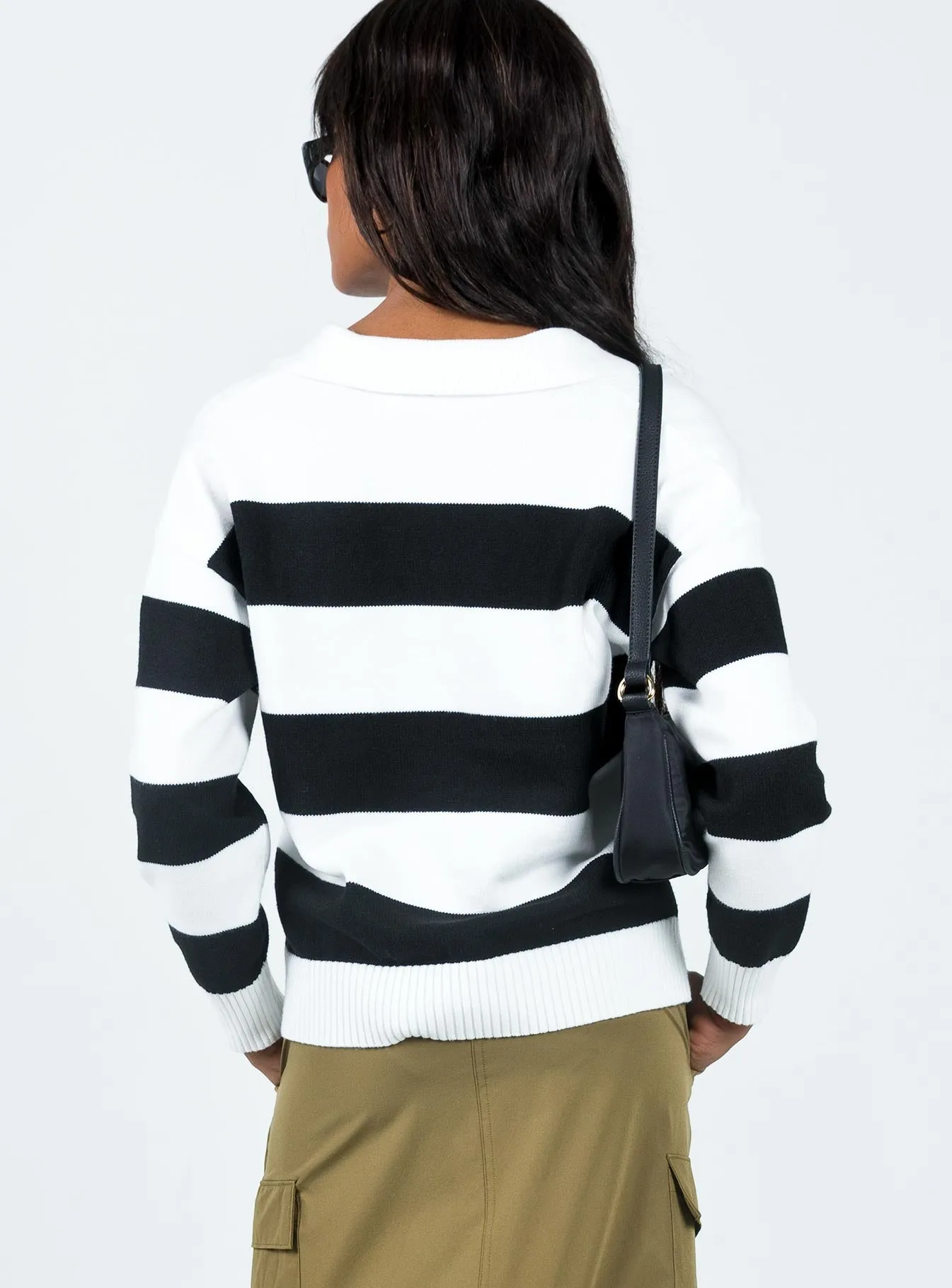 Caird Polo Sweater Black/White