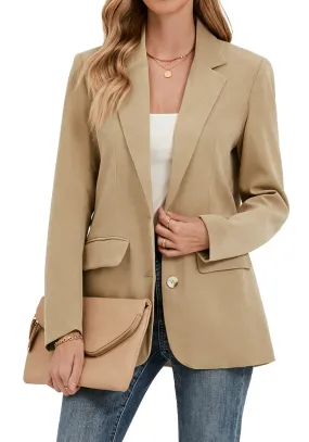 Candied Ginger Women's Classic Twill Loose Fit Business Casual Blazer