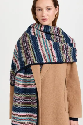 Cashmere Striped Multi Check Scarf