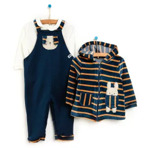 Cassiope Newborn Biscuits Overalls-Sweatshirt - Navy Blue