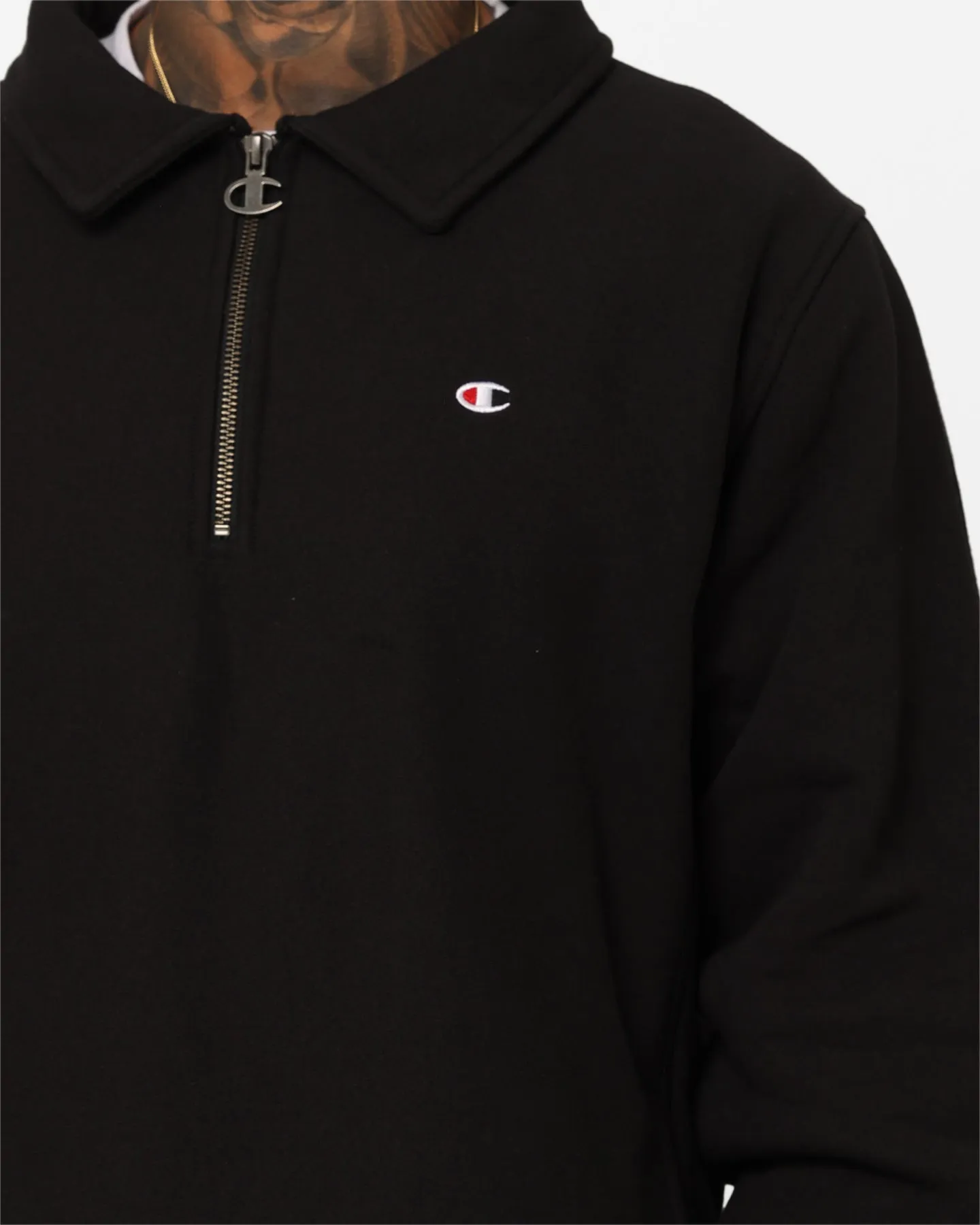 Champion Reverse Weave Level Up Collared Crewneck Black